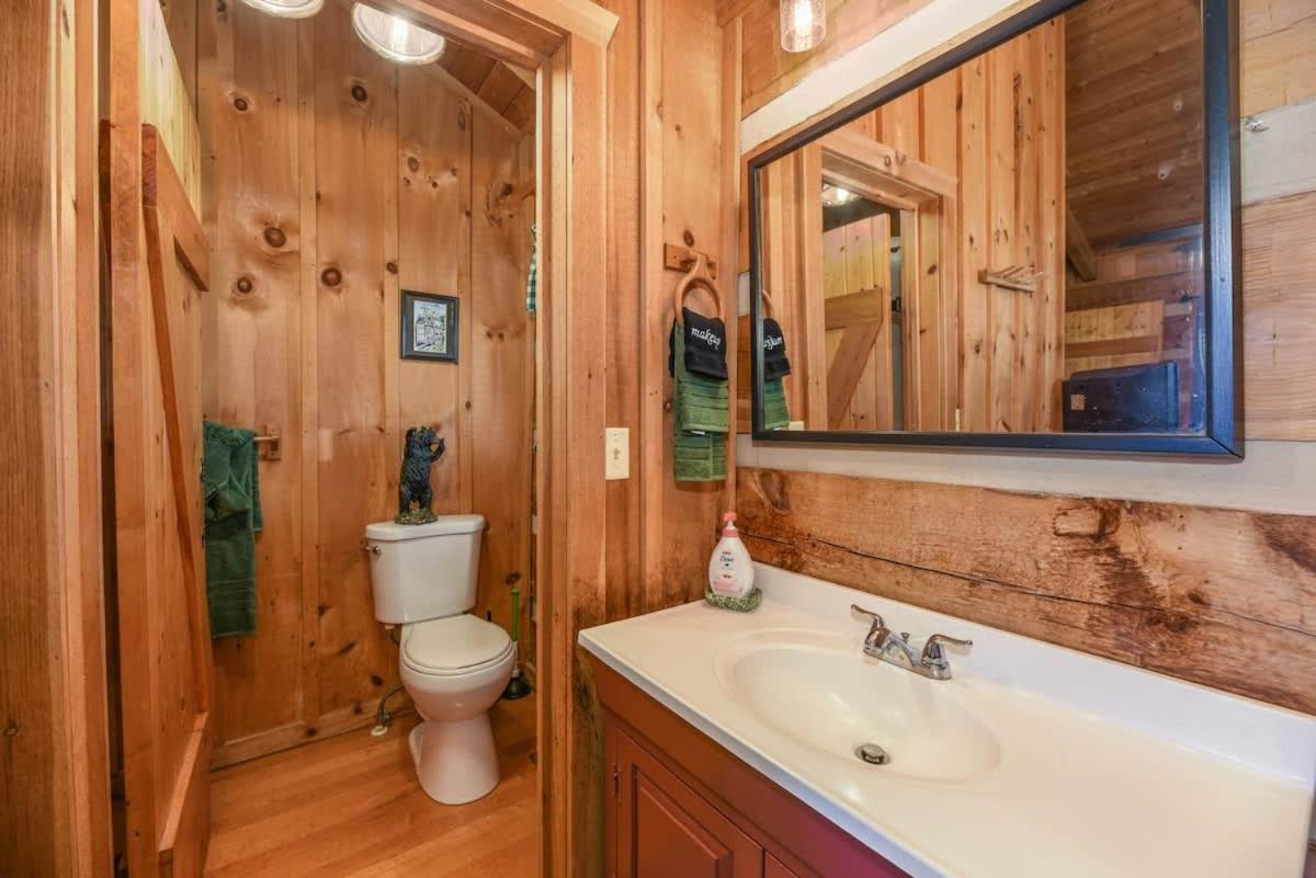 View! Cozy, Private, Fireplace, Hot Tub Log Cabin, Honeymoon! 塞维尔维尔 外观 照片